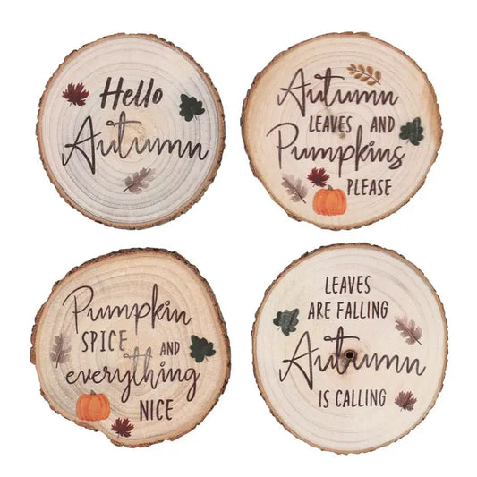 Wood Slice Coaster Set of 4