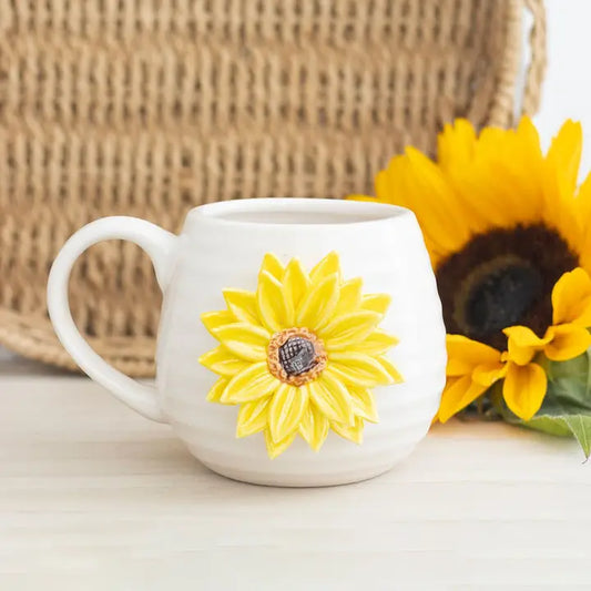 Ceramic Sunflower Rounded Mug and Coffee Cup