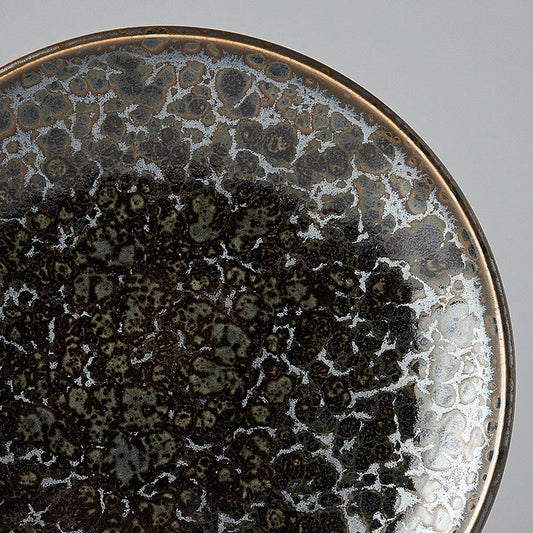 Handcrafted Porcelain Black Pearl Tapas Serving Plate