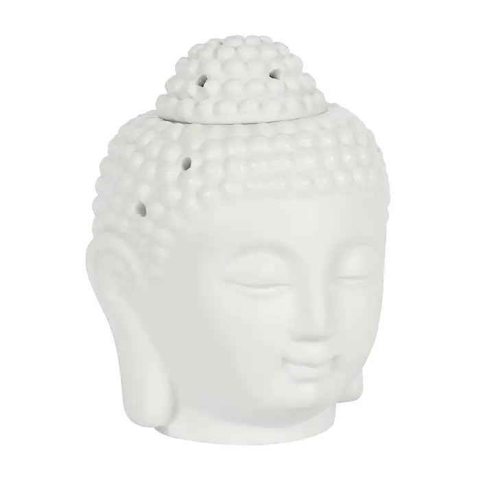 White Buddha ceramic Head Oil Burner and Wax Melt Warmer