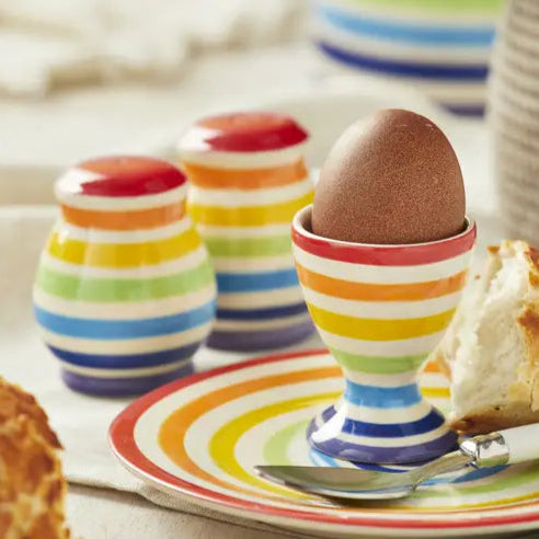 Ceramic Hand Painted Rainbow Salt and Pepper Set