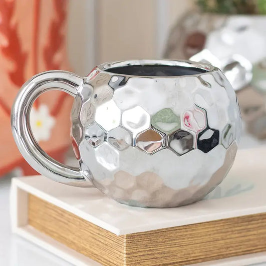 Ceramic Silver Disco Ball Mug