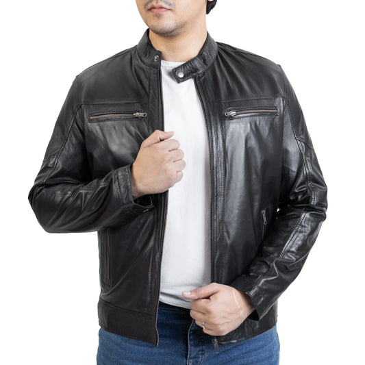 Men Handmade Jacket Leather Jacket Leather Biker Style Jacket