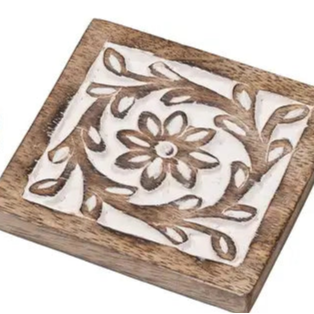 Wooden Coasters Set of 4 with Tray
