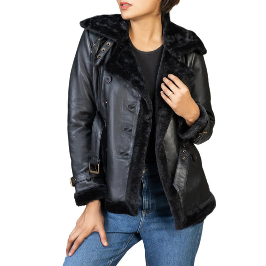 Handmade jacket Leather jacket Lambskin Winter Coat Women leather coat Ladies leather jacket