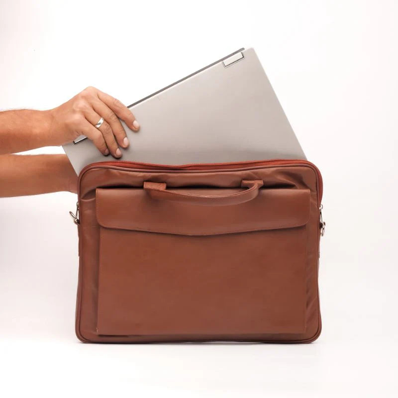 Handmade laptop bag Leather bag Slim Leather Laptop Bag Tan brown laptop bag Men laptop bad leather laptop bag for women