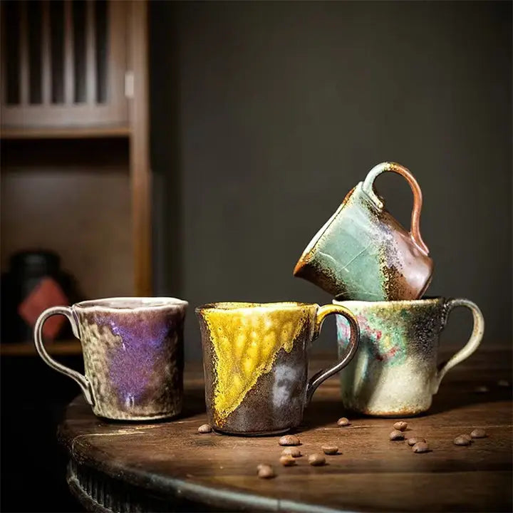 Handmade Colorful Stoneware Coffee Mug