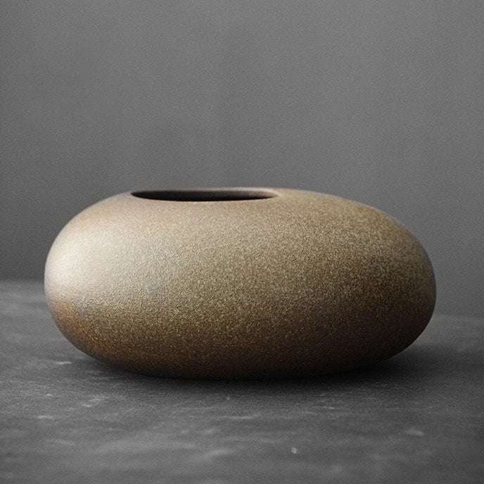 Handmade Ikebana Ceramic Bowl Vase
