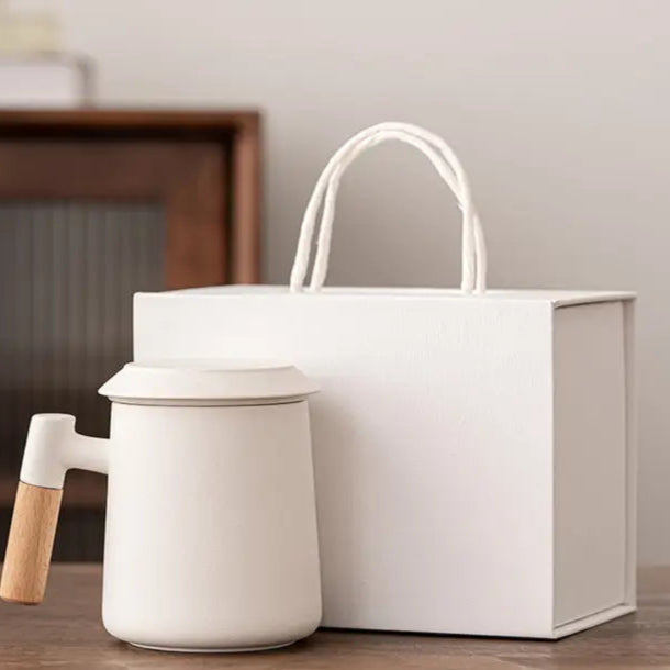 Colorful Ceramic Tea Cup with Lid & Infuser