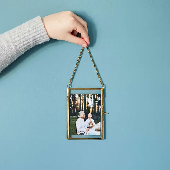 Glass Hanging Photo Frame