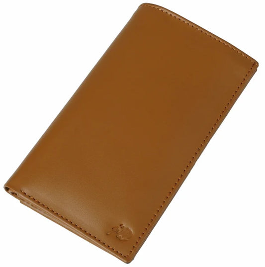 18 Pockets Leather Long Wallet for Men & Women Tan Brown