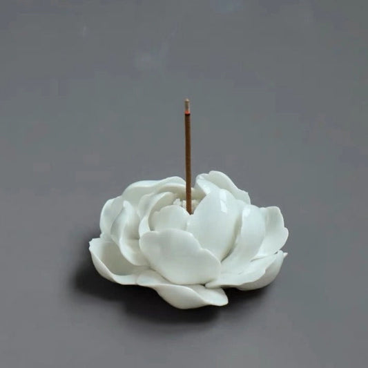 Handmade White Lotus Incense Holder