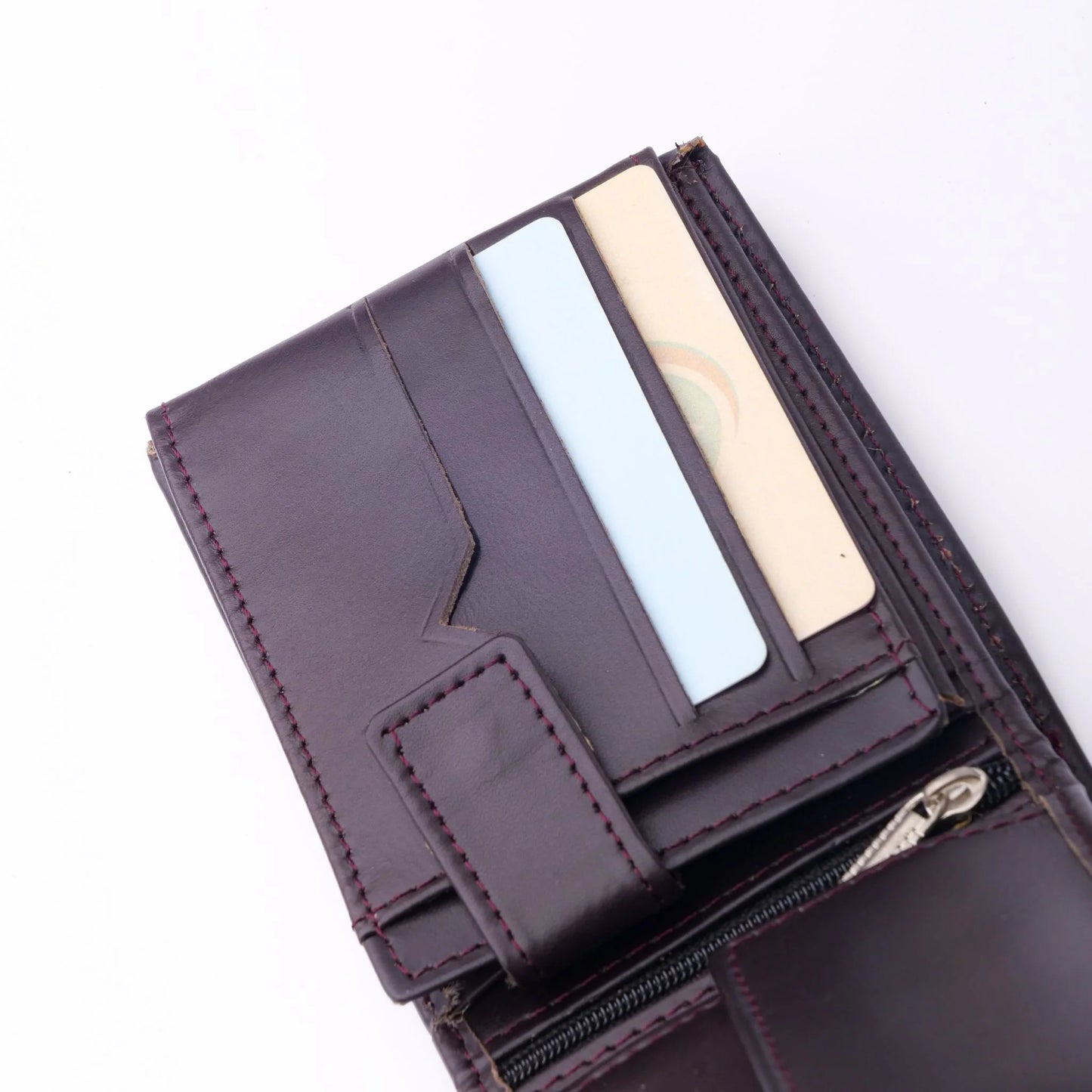 Men’s Leather Bi-Fold Wallet  Compact with Coin Pocket Unisex leather wallet