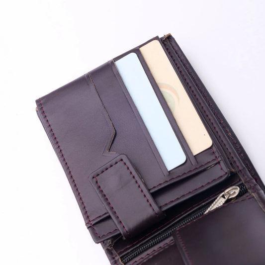 Men’s Leather Bi-Fold Wallet  Compact with Coin Pocket Unisex leather wallet