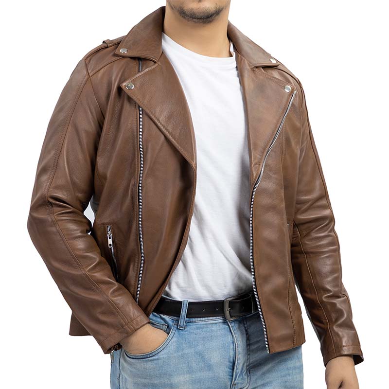 Handmade jackets Real leather jacket Men Leather jacket Motorcycle Jacket for men Cognac Leather Jacket
