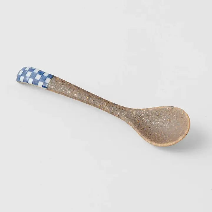 Checkerboard Design Small Black Bisque Spoon