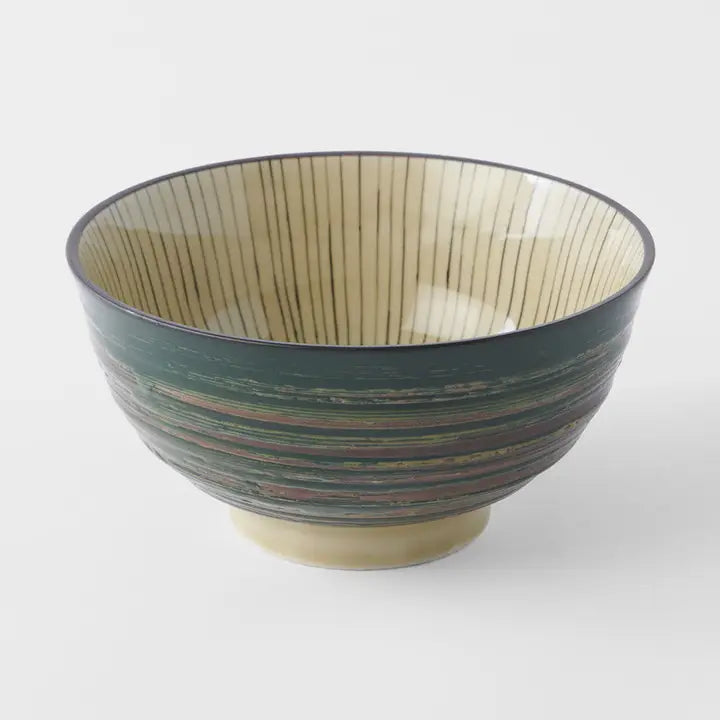 Dark Green Converging Porcelain Bowl