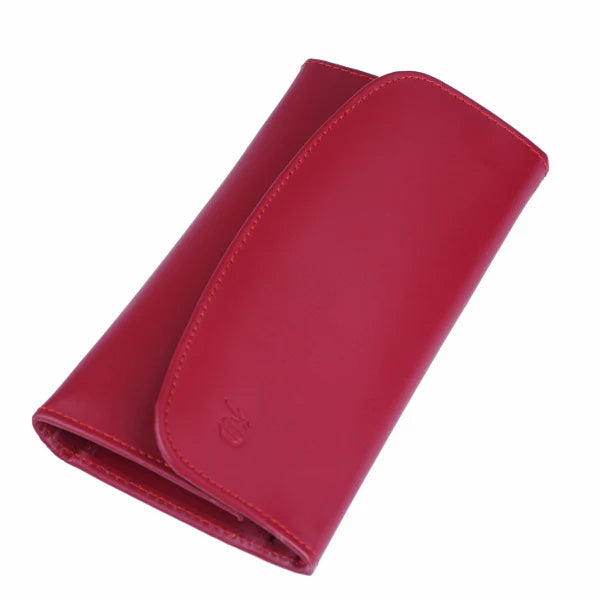 Women’s Essential Everyday Leather Clutch Wallet  Long Magnetic Flip Purse
