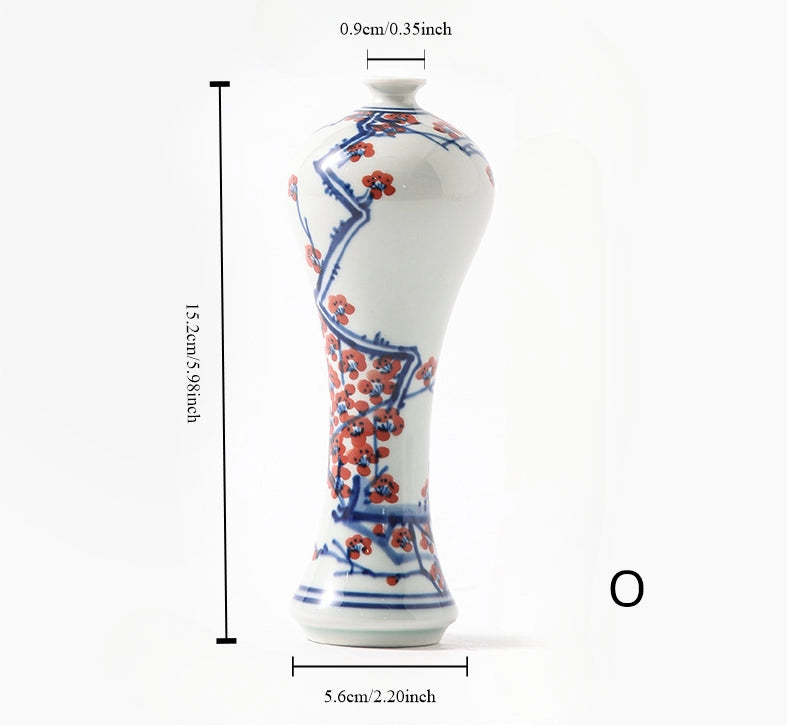Hand Painted Blue & White Porcelain Mini Vase