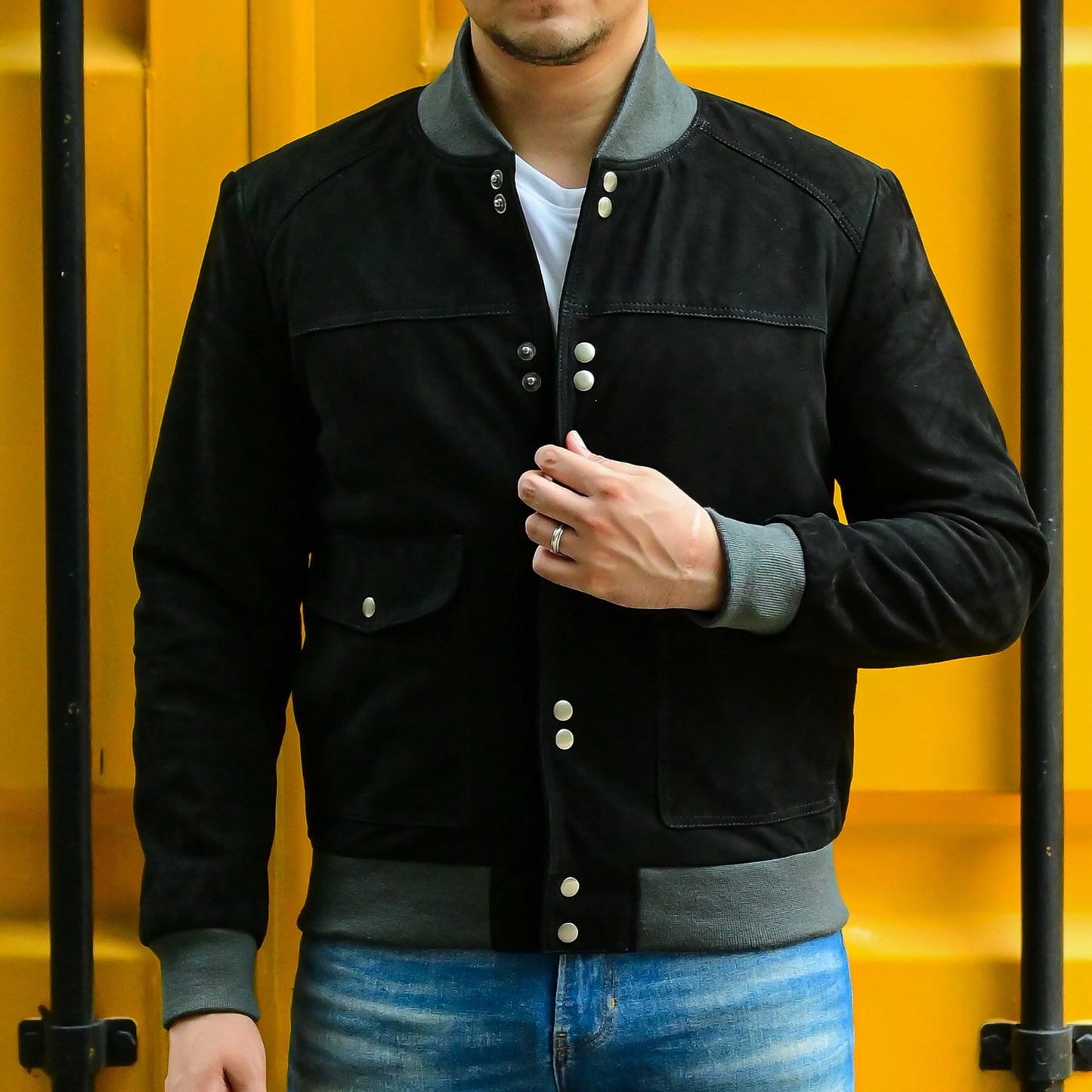 Real leather Jacket Handmade Jacket Bomber Jacket Men jacket Motorcycle jacket foe men