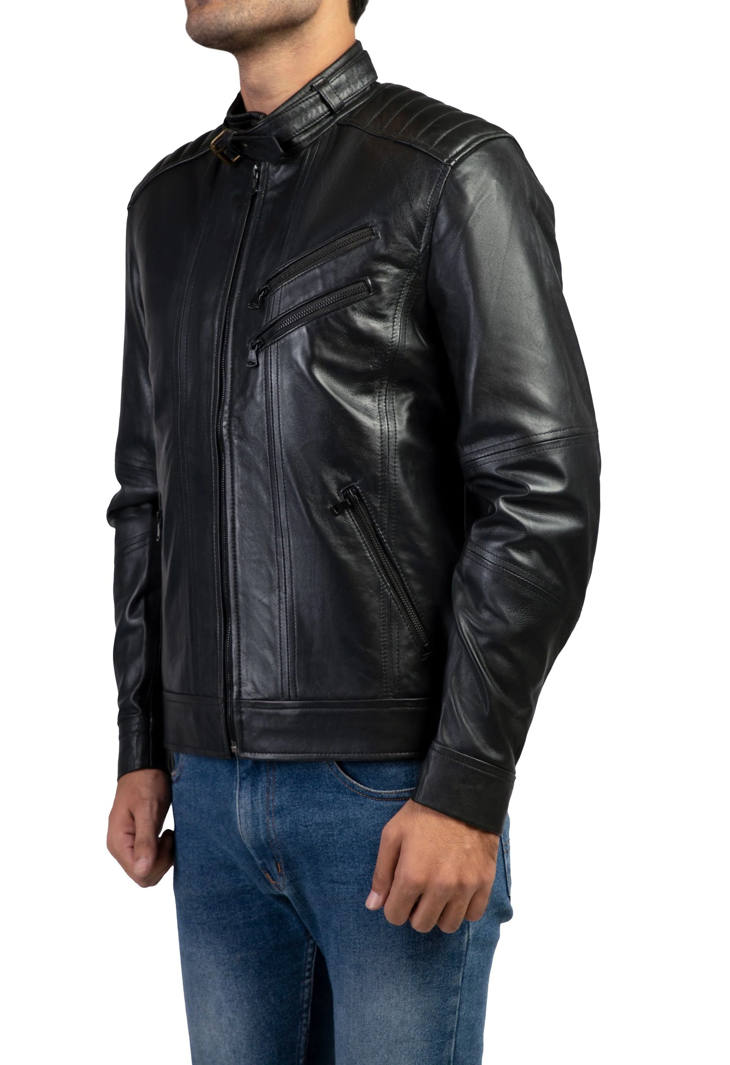 Men Leather Jacket Handmade Jacket Black Leather Jacket