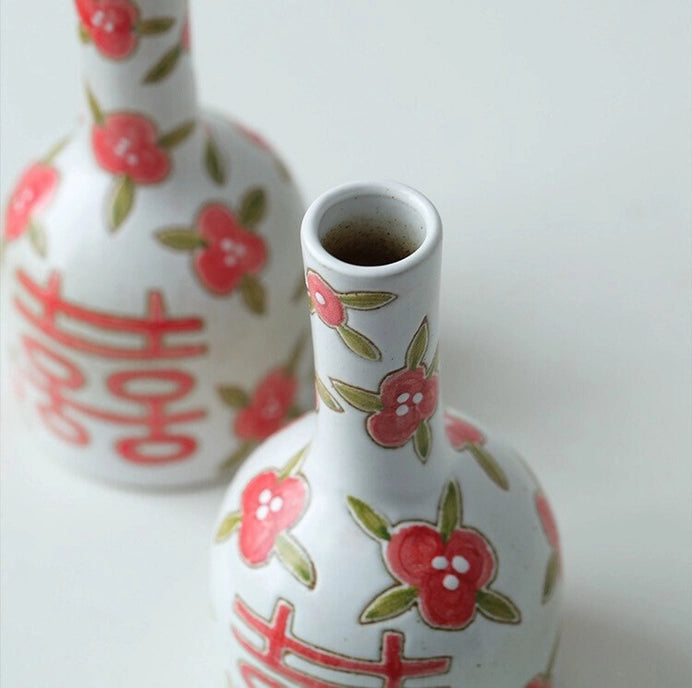 Hand-Painted Antique Ceramic Vase