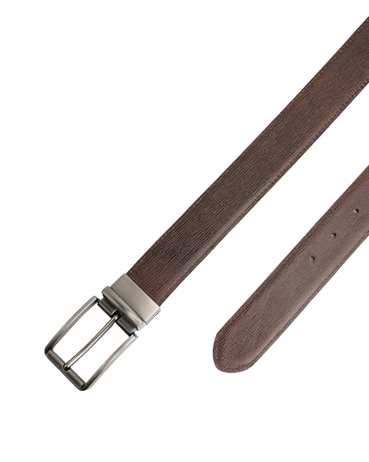 Men’s Premium Leather Belt | Reversible Black & Brown with Silver Buckle