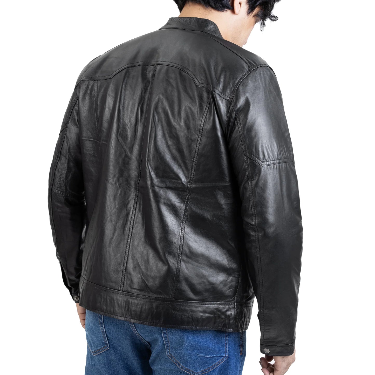 Men Handmade Jacket Leather Jacket Leather Biker Style Jacket