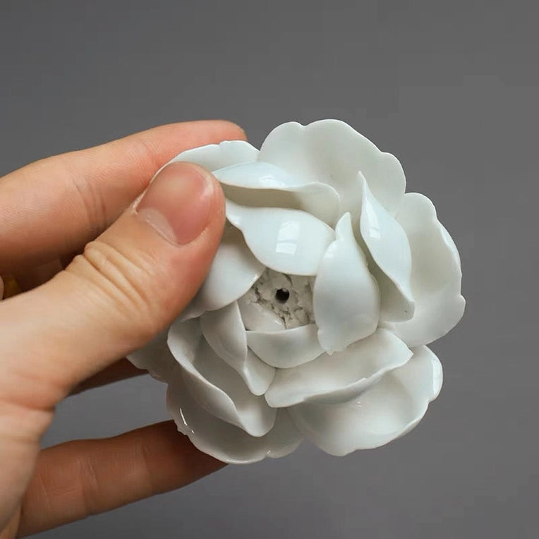 Handmade White Lotus Incense Holder