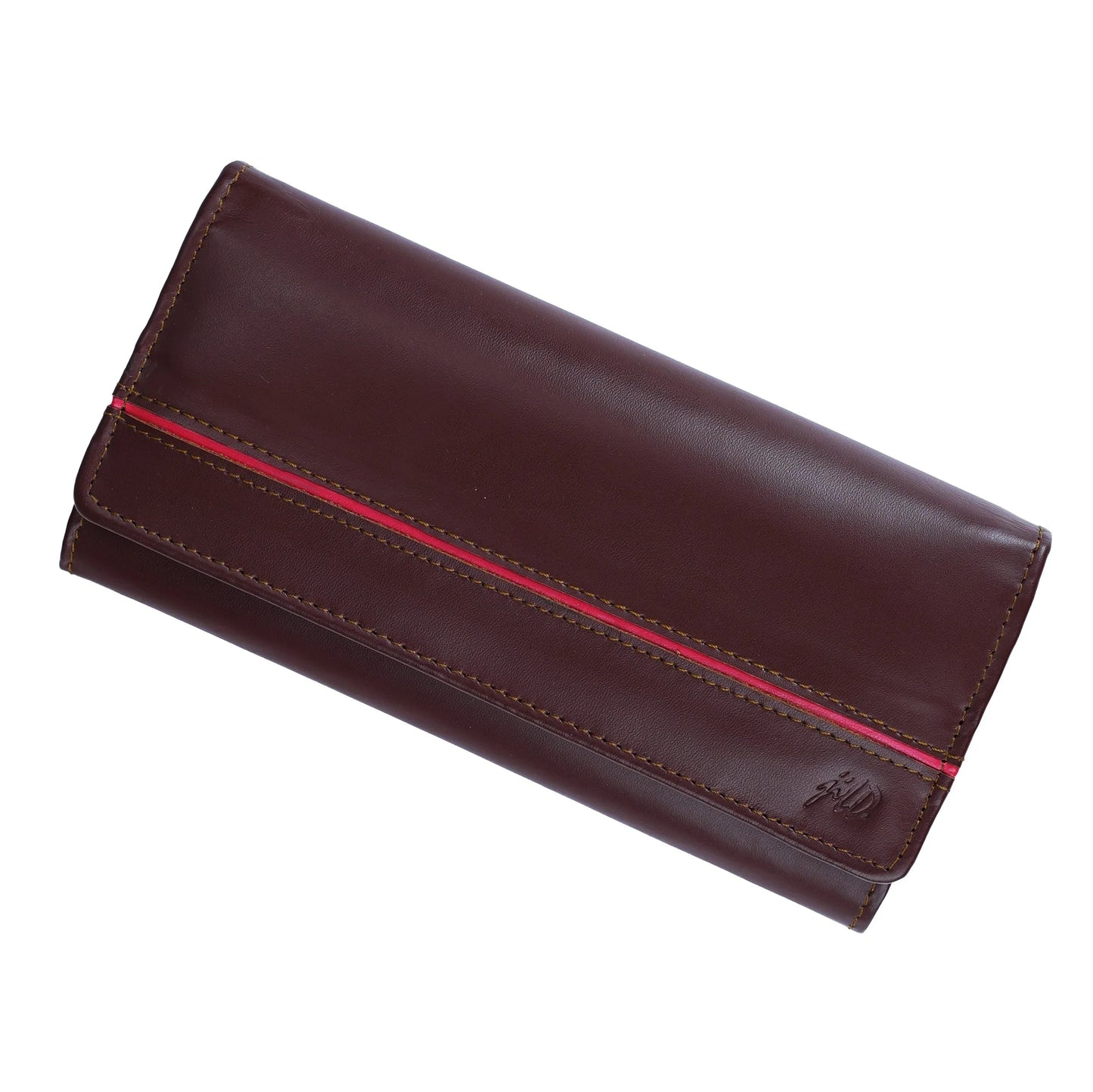 Women’s Leather Clutch Long Wallet Magnetic Flip Purse with Card, Cash and Mobile Slots
