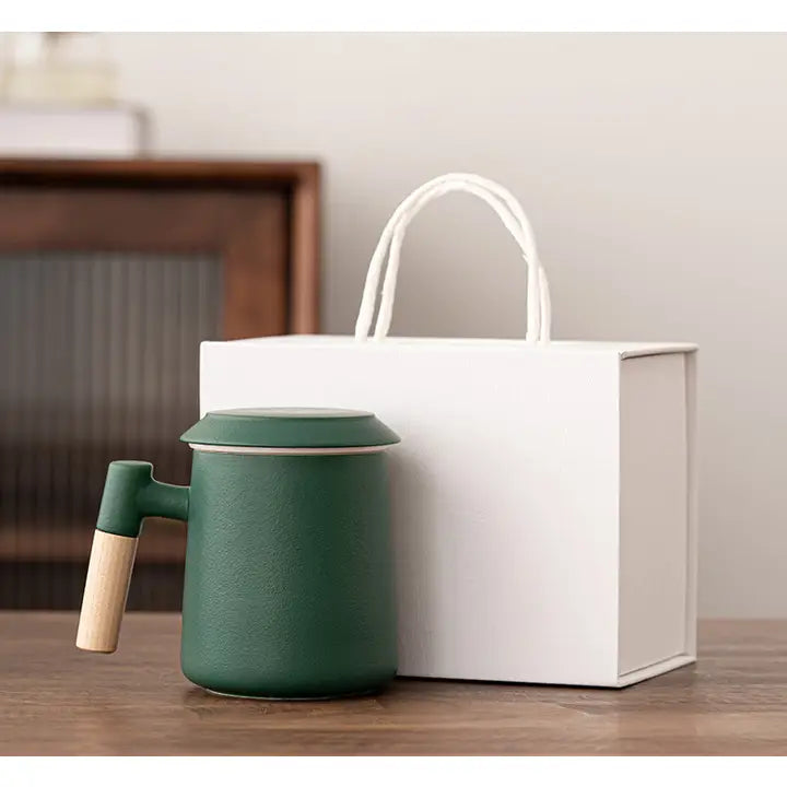 Colorful Ceramic Tea Cup with Lid & Infuser