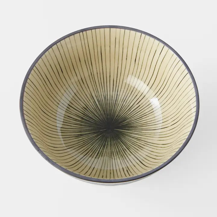 Dark Green Converging Porcelain Bowl