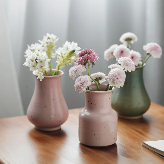 Handmade Ceramic Vase Pink or Green