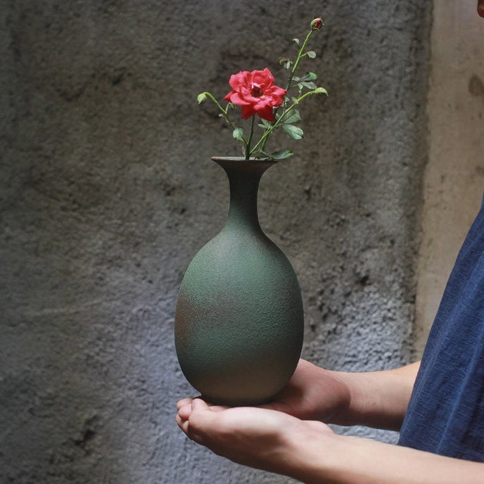 Handmade Emerald Green  Ceramic Vase