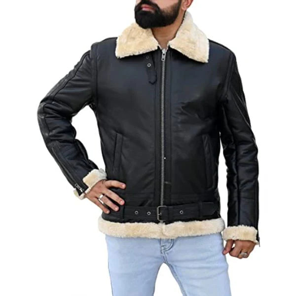 Handmade Jacket Leather Jacket Leather Bomber Jacket Black Jacket Men Jacket