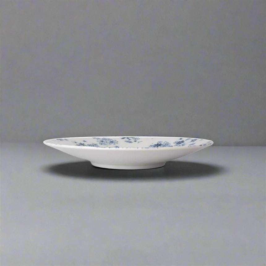 Hand Painted Blue Floral Porcelain Hana Glaze Dinner Plate