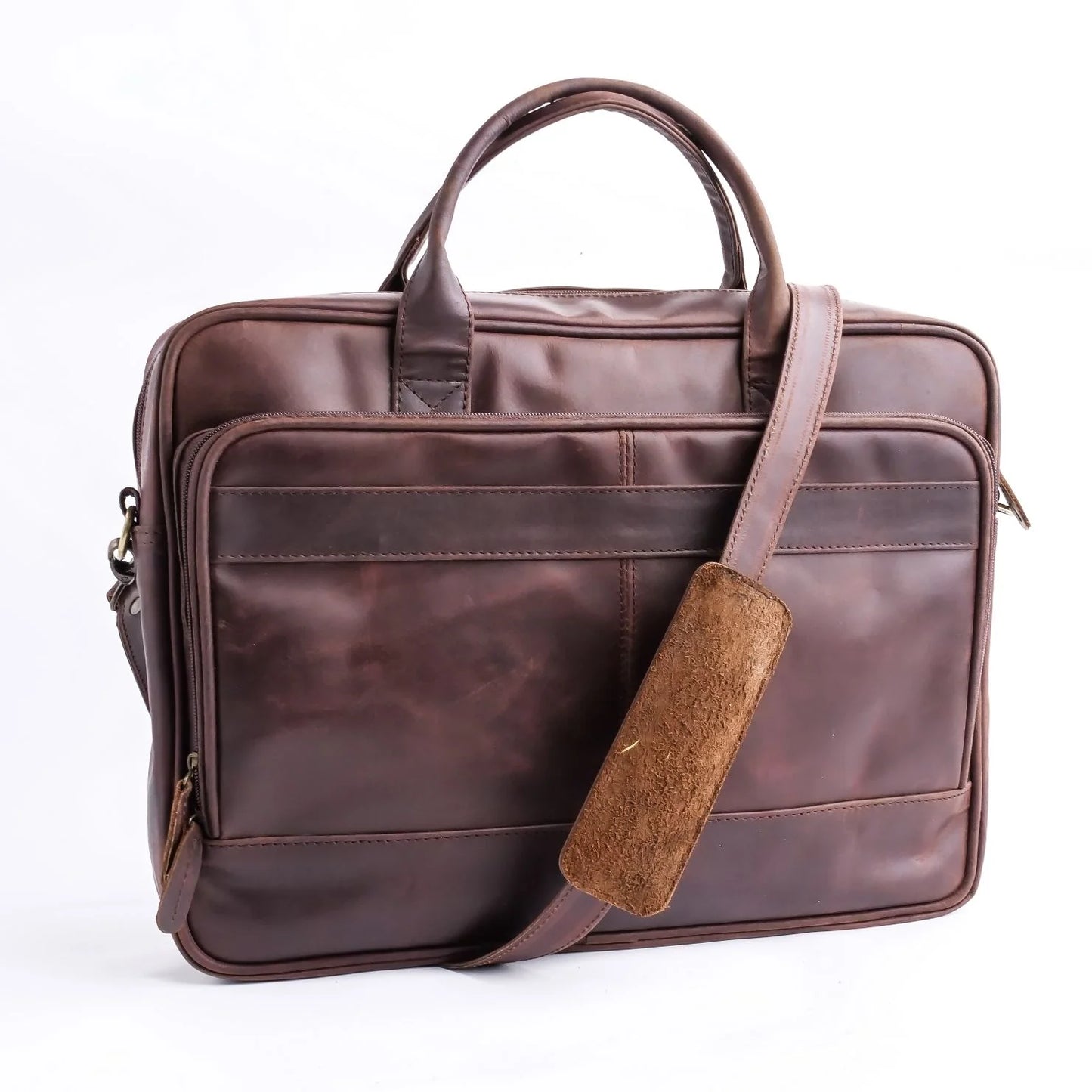 Handmade bag Leather bag Laptop bag  Midnight Brown bag unisex bag Shoulder bag