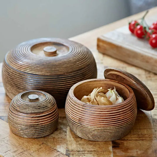 Natural Mango Wood Bowl with Lid