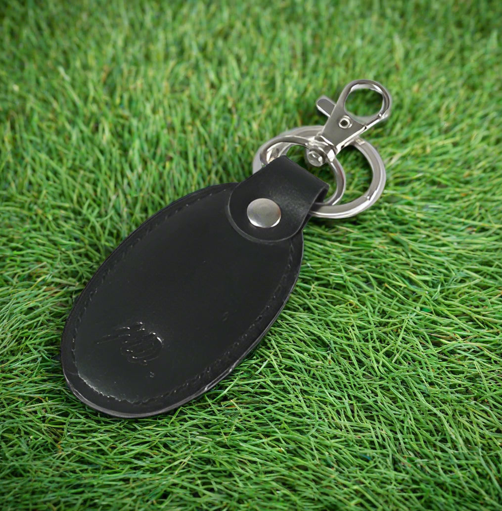 Pack of 3 Genuine Leather Keychains – Bundle Offer | Black, Blue & Camel Brown with Silver Ring  Hook