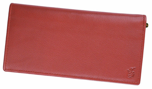 Men’s Leather Long Wallet – Tan | 18 Card Slots, Zipper Pocket & Passport Holder