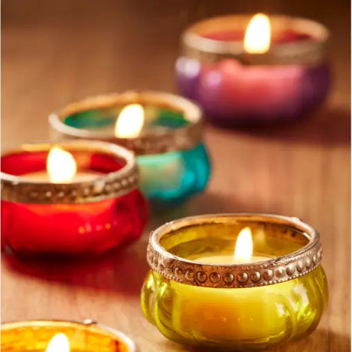 Pumpkin Glass Tealight Holder