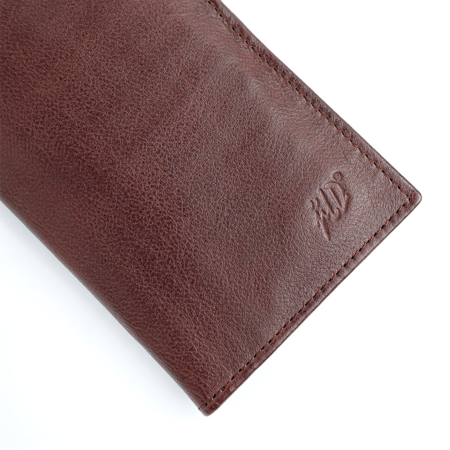 Men’s Leather Long Wallet – Vintage Brown  | 18 Card Slots, Zipper Pocket & Passport Holder