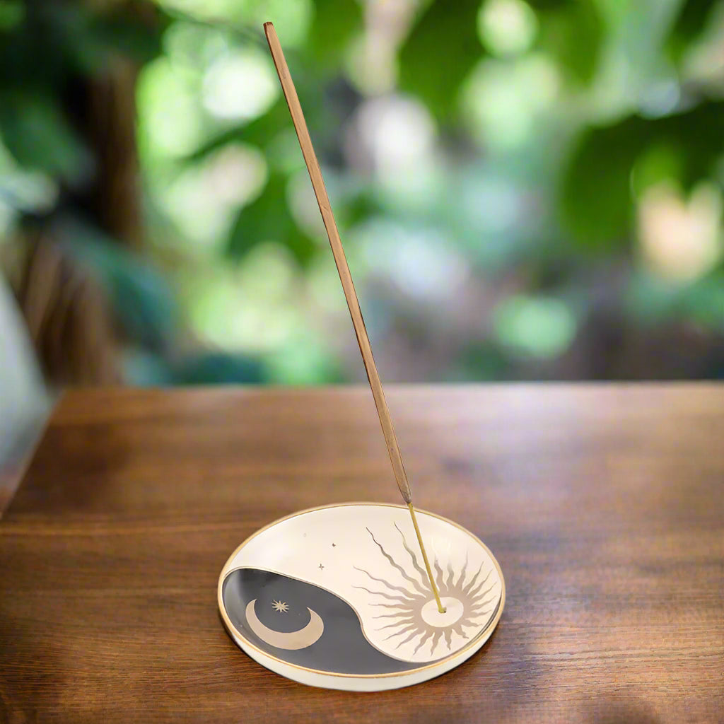 Ceramic Yin Yang Incense Stick Holder Plate