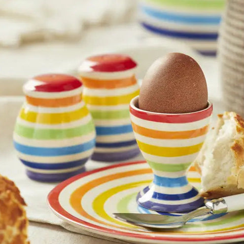 Ceramic Hand Painted Rainbow Salt and Pepper Set