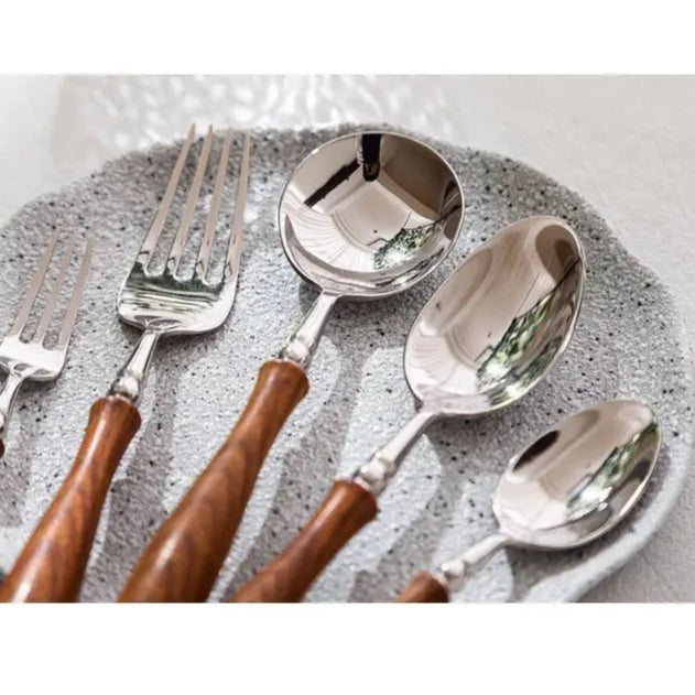 6 Piece Wooden Handle Cutlery Set