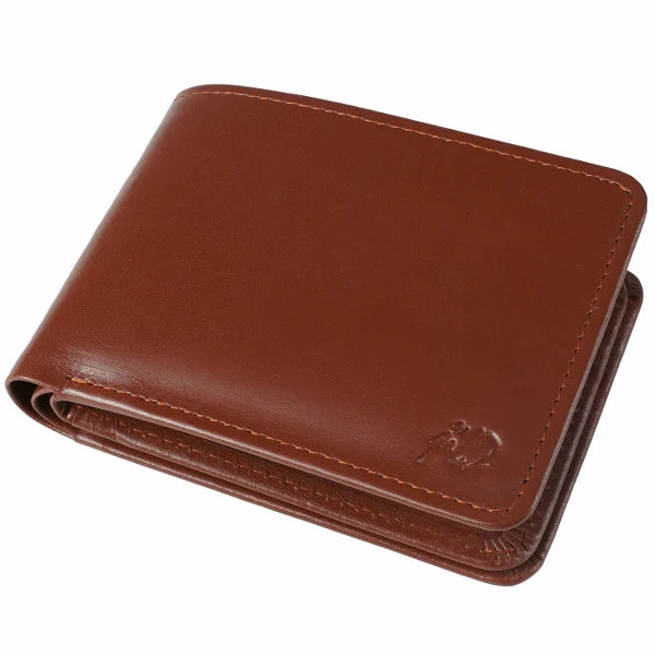 Three Pocket Leather Mens Wallet Card Holder & Cash Wallet –Tan Brown Handmade Gift