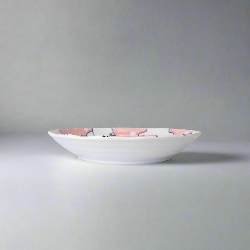 Pink Glaze Ceramic Plate Animal Illustration Dinnerware