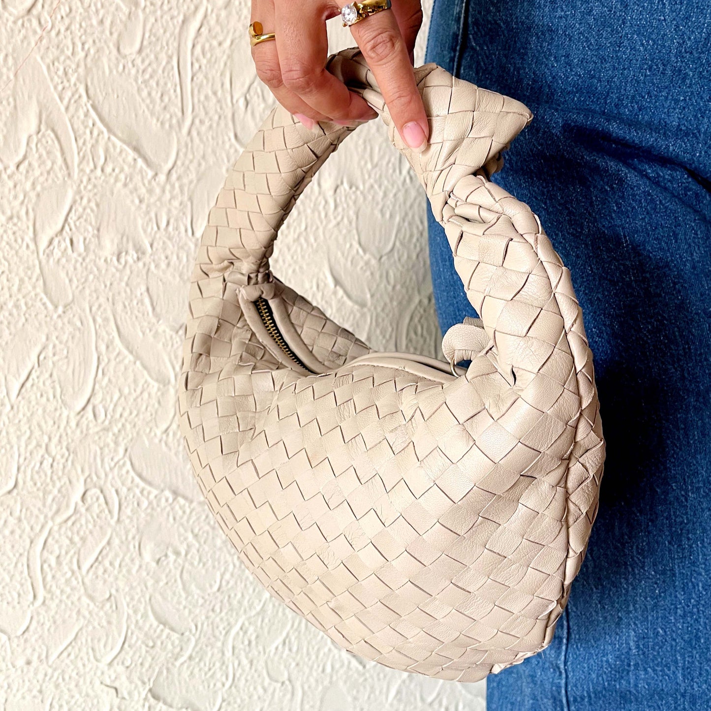 Handmade handbag Leather handbag for Women knot handle Handbag