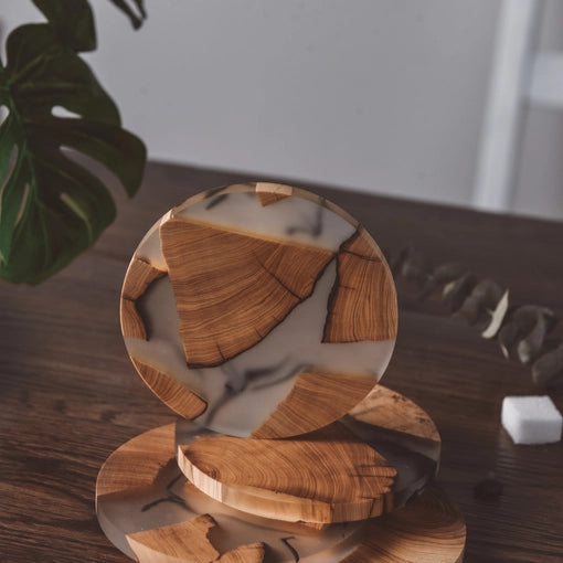 Standard Round Wooden Resin Coaster