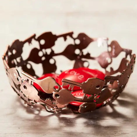 Antique Copper Key Bowl